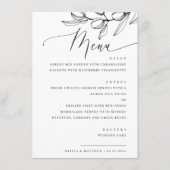 Elegante Olive Script Wedding | Italienisch Botani Menükarte (Vorderseite)