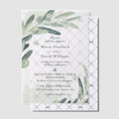 Elegante Olive Sprig Branch Wedding Pergament Einladungen (Versetzt (Einladung))