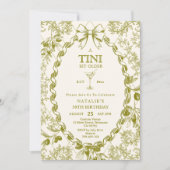 Elegante Olive Toile Ein Tini Bit älter als 30. Ge Einladung (Vorderseite)