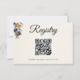 Elegante Olive Wedding Registry Enclosure Card RSVP Karte