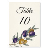 Elegante Olive Wedding Tischnummer Card (Rückseite)