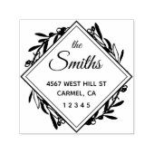 Elegante Olive Wreath Rücksendeadresse Permastempel (Design)
