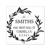 Elegante Olive Wreath Rücksendeadresse Permastempel (Design)