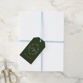 Elegante Oliven-grüne Hochzeit mit Monogramm Geschenkanhänger (Mit Garn)