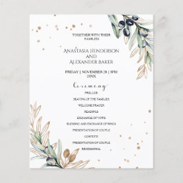 Elegante Oliven-Hochzeitskarte. Flyer