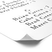 Elegante Olivenbäume Alphabetische Sitzordnung Poster (Ecke)