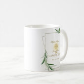 Elegante Olivenbäume Blätter Goldene Kommune Kaffeetasse (VorderseiteRechts)