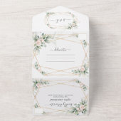 Elegante Olivenbäume Gold Hochzeit in einem All In One Einladung (Außenbereich)