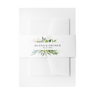 Elegante Olivenbäume Hochzeit Einladungsbanderole