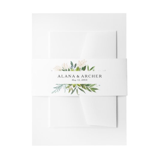 Elegante Olivenbäume Hochzeit Einladungsbanderole (Vorderseite Beispiel)