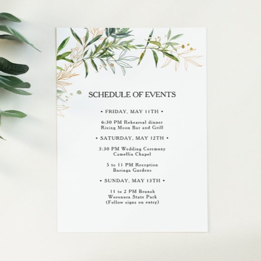 Elegante Olivenhaine Begleitkarte