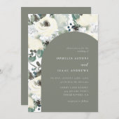 Elegante Olivenhaine Hochzeitsfeier Einladung (Vorne/Hinten)