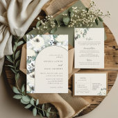 Elegante Olivenhaine Hochzeitsfeier Einladung