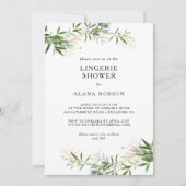 Elegante Olivenhaine Lingerie Dusche Einladung (Vorderseite)