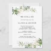 Elegante Olivenhaine Wir machen noch Vow Renewal I Einladung (Vorderseite)