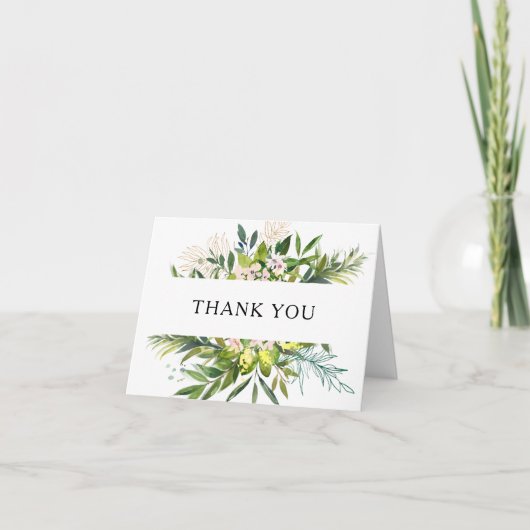 Elegante Olivenöle Dankeschön Karte (Vorderseite)