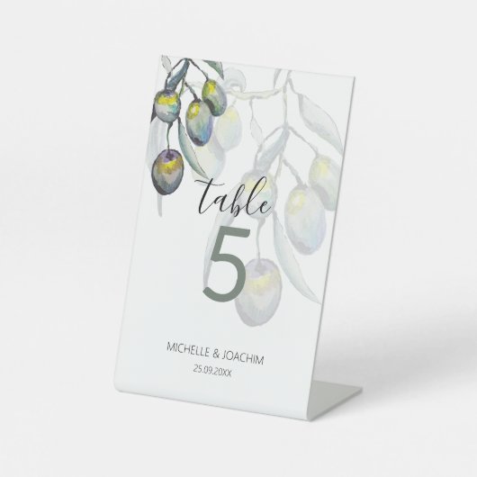 Elegante Olivenweg Sockelschild (Vorderseite)