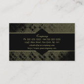 Elegante Olivgrün-u. Schwarz-Visitenkarte Visitenkarte (Rückseite)