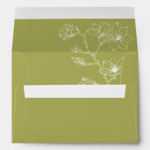 Elegante Olivgrün- und Weiße Blumenelemente zur Ho