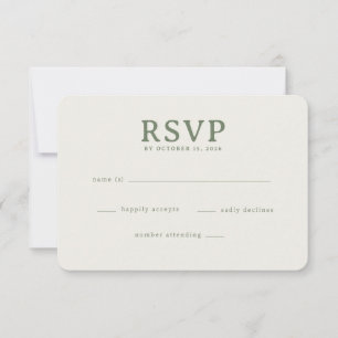 Elegante Olivgrüne Antwortkarte RSVP Karte