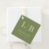 Elegante Olivgrüne Initialen Geschenkanhänger (Beispiel)