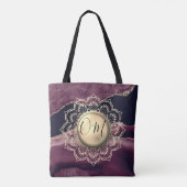 Elegante OM Mandala Marble Tote Bag Tasche (Rückseite)