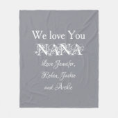 Elegante Oma Liebe Nana Custom Familie Niedlich Gr Fleecedecke (Vorderseite)