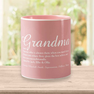 Elegante Oma-Schrift-Definition Staubiges Rosenrot Zweifarbige Tasse