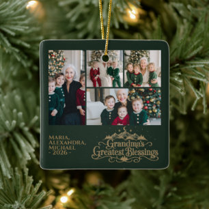 Elegante Omas größte Segnungen Foto Keramikornament