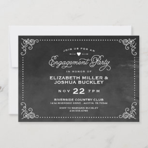 Elegante Ombre Vintage-Schrift Verlobungsfeier Einladung