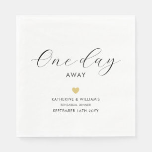 Elegante One Day Away Gold Heart Probe Dinner Serviette