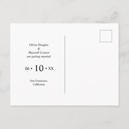 Elegante One Foto Emerald Green Save the Date Card Postkarte (Rückseite)