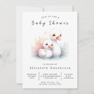 Elegante Online Swan Baby Shower Einladung