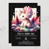 Elegante Online Triceratops Geburtstag Einladung (Vorne/Hinten)