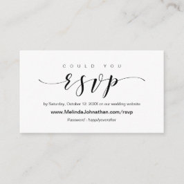 Elegante Online Wedding RSVP reagieren Begleitkarte