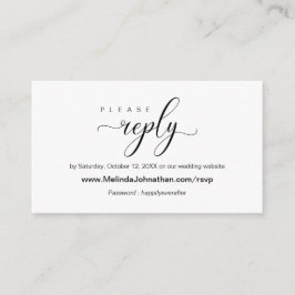 Elegante Online Wedding RSVP reagieren Begleitkarte