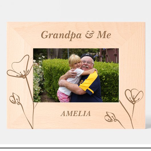 Elegante Opa-Blume mit maßgeschneiderten Holzrahme Geätzte Rahmen