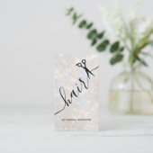 Elegante Opal Glitter Haar Styling Schere Visitenkarte (Stehend Vorderseite)