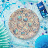 Elegante Opal Leopardenprint-Papierplatten im glam Pappteller (Party)