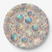 Elegante Opal Leopardenprint-Papierplatten im glam Pappteller (Vorderseite)