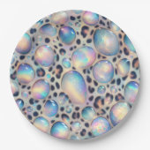 Elegante Opal Leopardenprint-Papierplatten Pappteller (Vorderseite)