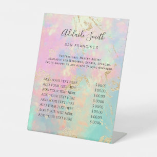 elegante Opal Preisliste Pedestal Sign Sockelschild