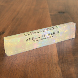 Elegante Opalstein-Textur Professionell Custom Namensplakette