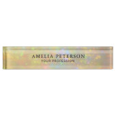 Elegante Opalstein-Textur Professionell Custom Namensplakette (Vorderseite)