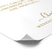 Elegante Open Bar Gold Script Personalisiert Weddi Poster (Ecke)