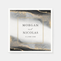 Elegante Opulence Black and Gold Moderne Hochzeit