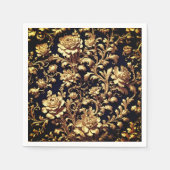 Elegante Opulenz: Flämisch-barocke Schwarz und Gol Serviette (Vorderseite)