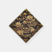 Elegante Opulenz: Flämisch-barocke Schwarz und Gol Serviette (Ecke)