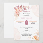 Elegante Orange Babydusche individuell angepasst Einladung (Vorne/Hinten)