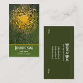 Elegante Orange, Black, Khaki Business Card Visitenkarte (Vorne/Hinten)